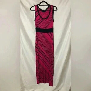 Apt.9 pink with black stripes maxi dress‎